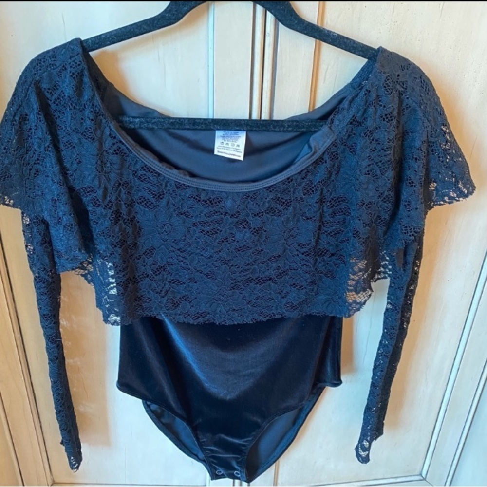 Spirit Halloween Womens Black Lace Bodysuit